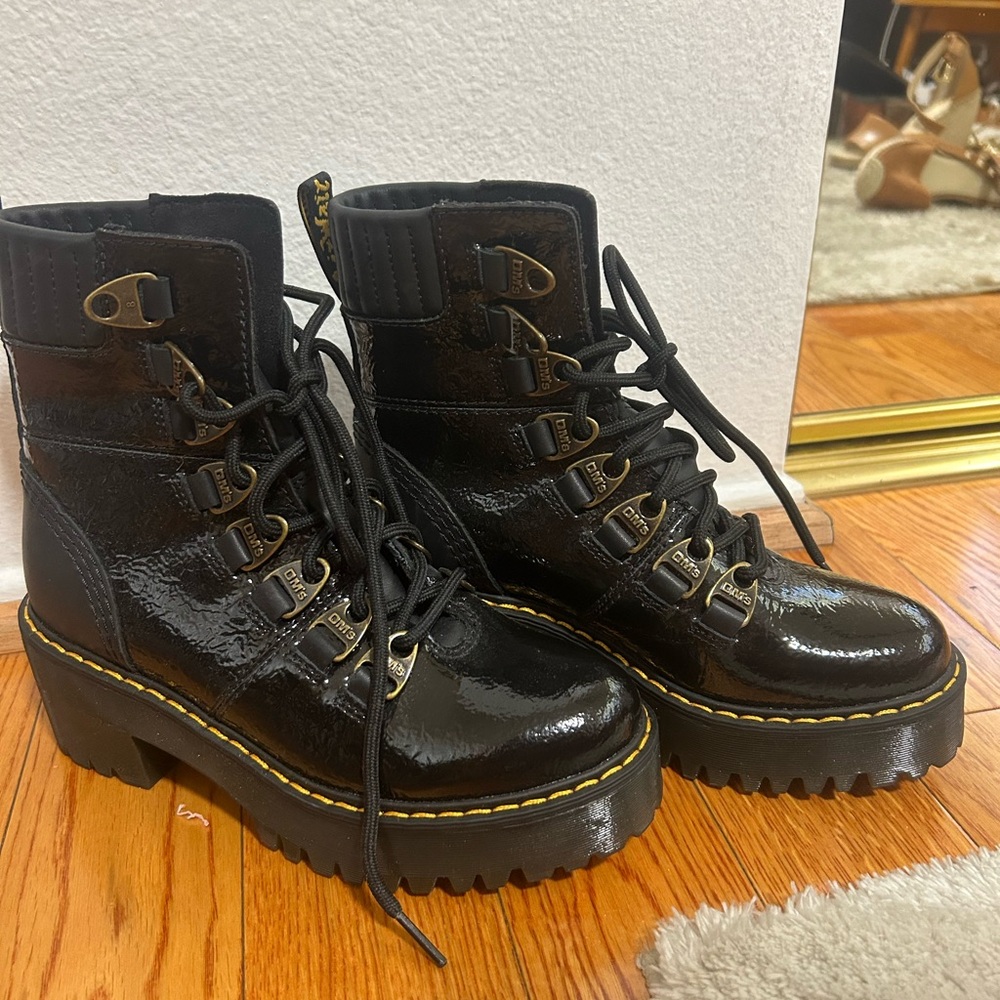 Dr Martens Laurenne Black Patent Leather Women's Boots